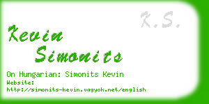 kevin simonits business card